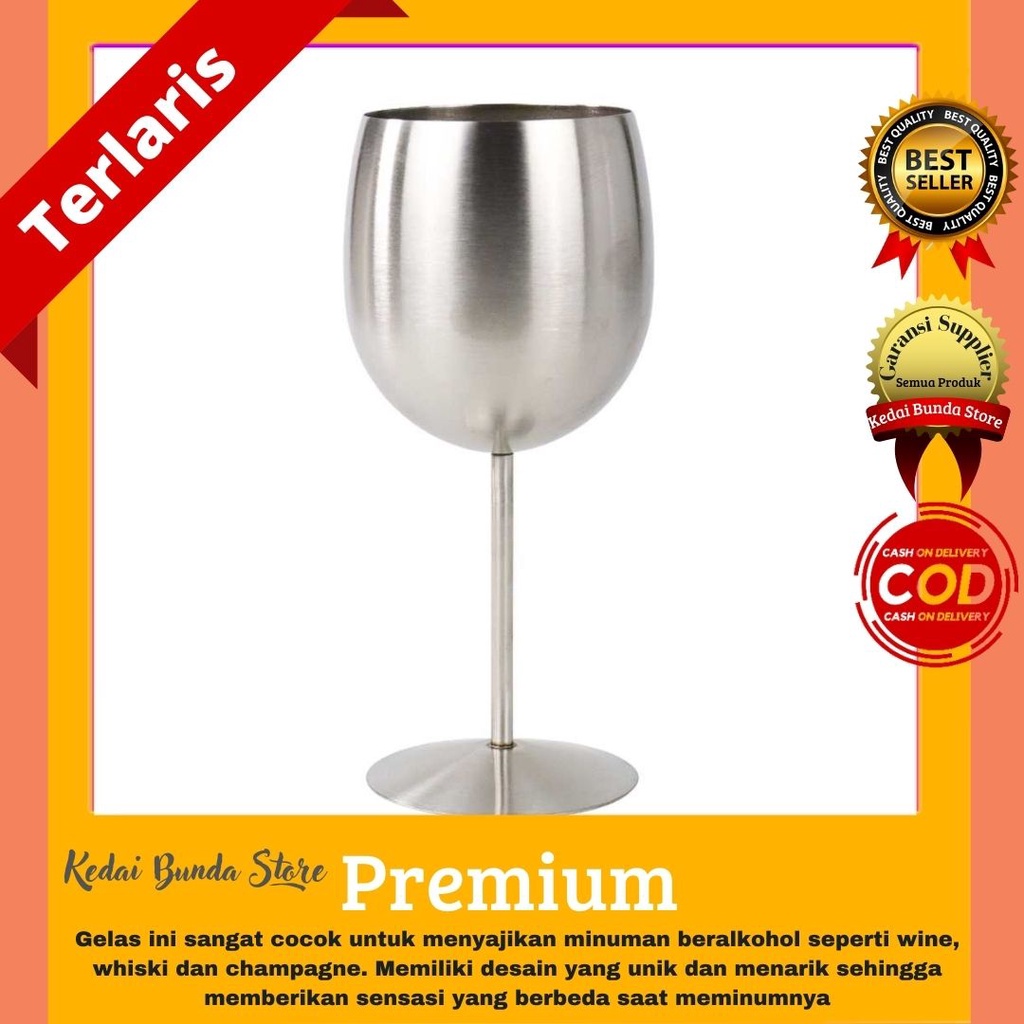 Jual Gelas Minum Unik Stainless Steel Goblet Berkaki 330ml Shopee Indonesia 2712