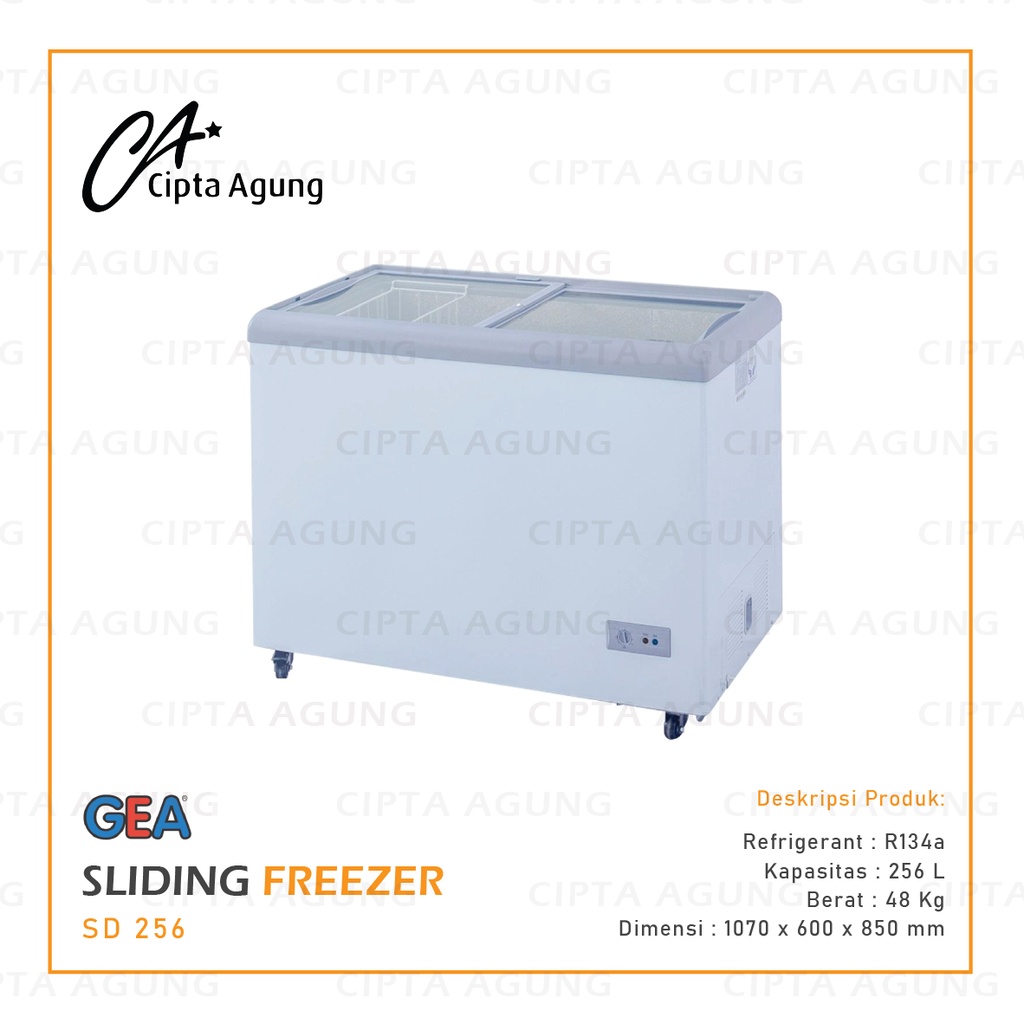 Jual SLIDING FLAT GLASS FREEZER GEA SD-256 SD256 SD 256 SLIDING KACA ...