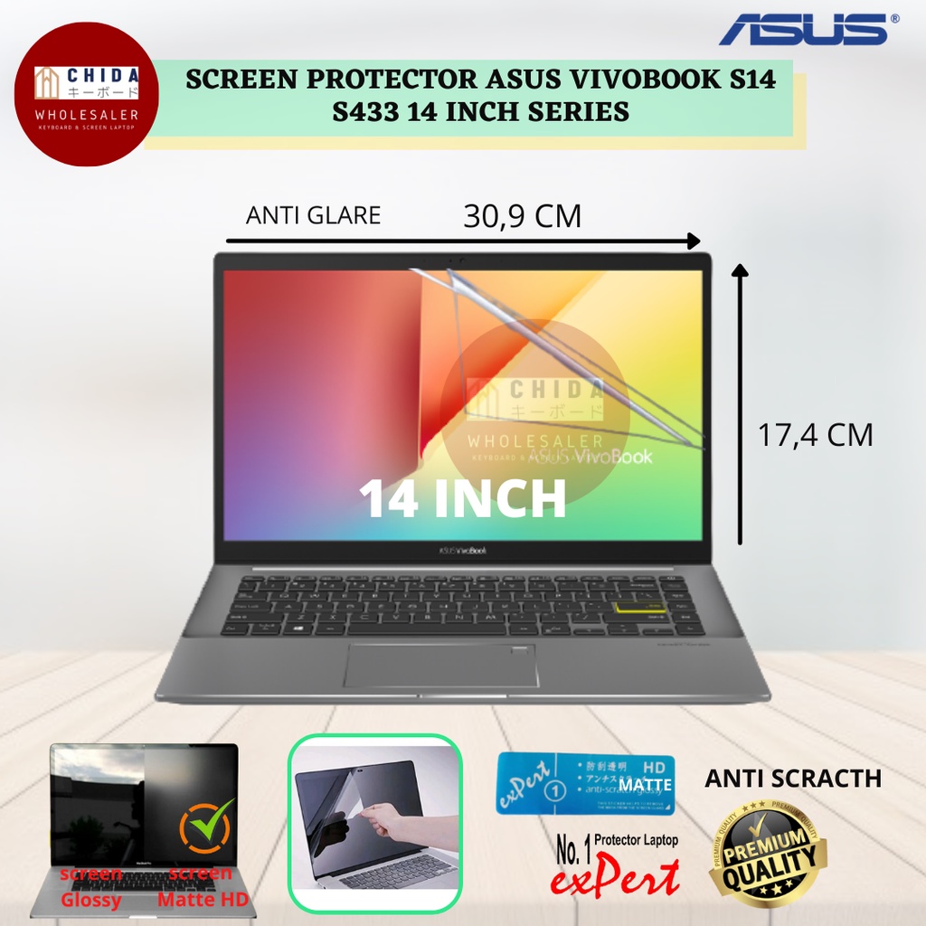 Jual Screen Protector Laptop Premium Asus S433 14 Anti Glare / Anti