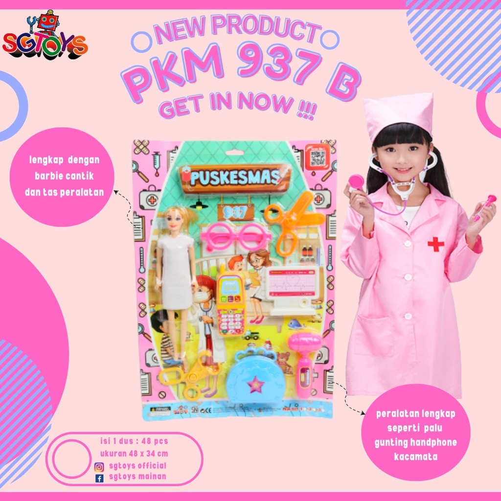 Jual NEW!!! MAINAN ANAK DOKTER DOKTERAN ADA BARBIE CANTIK (PKM 937 B ...