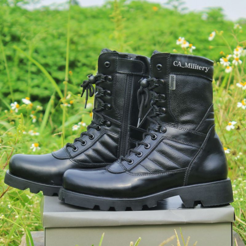 Jual SEPATU PDL KULIT ASLI MODEL RAIDER PDL TNI POLRI SATPAM HITAM ...