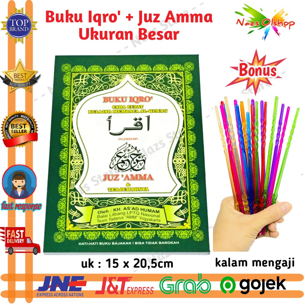 Jual Buku Iqro Plus Juz Amma Cara Cepat Belajar Membaca Alquran Ukuran Besar Full 6 Jilid Bonus 9140