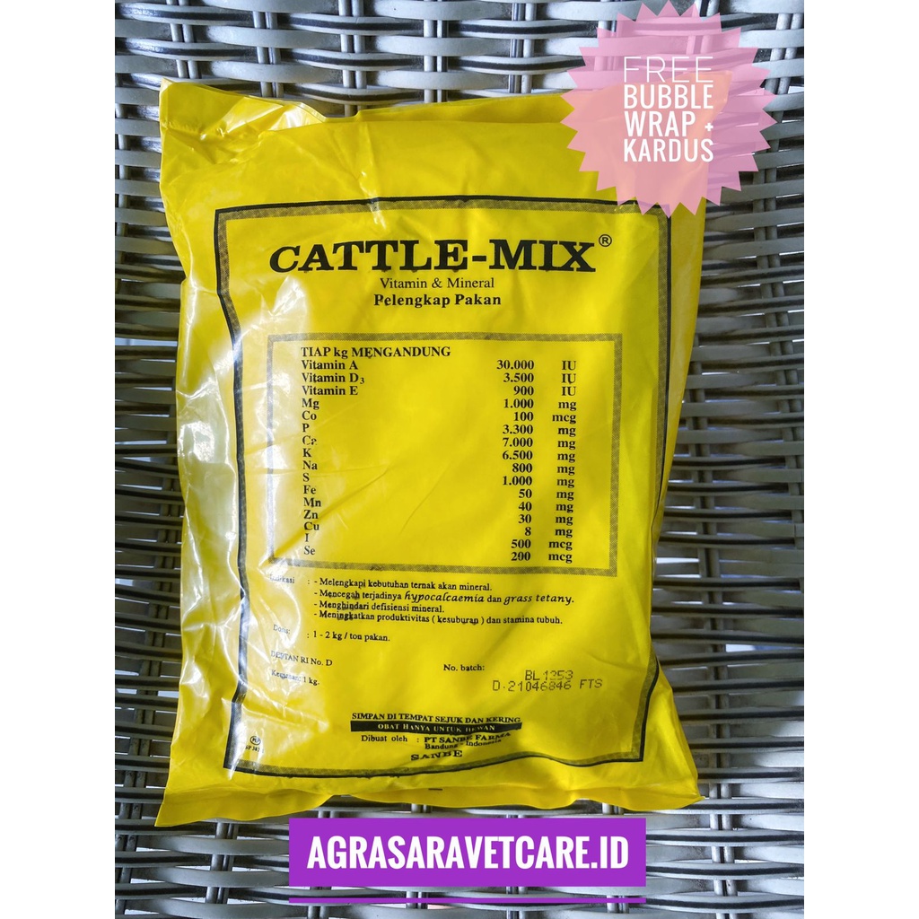 Jual Premix Cattle Mix 1 KG - PREMIX penggemuk Sapi Kambing Hewan ...