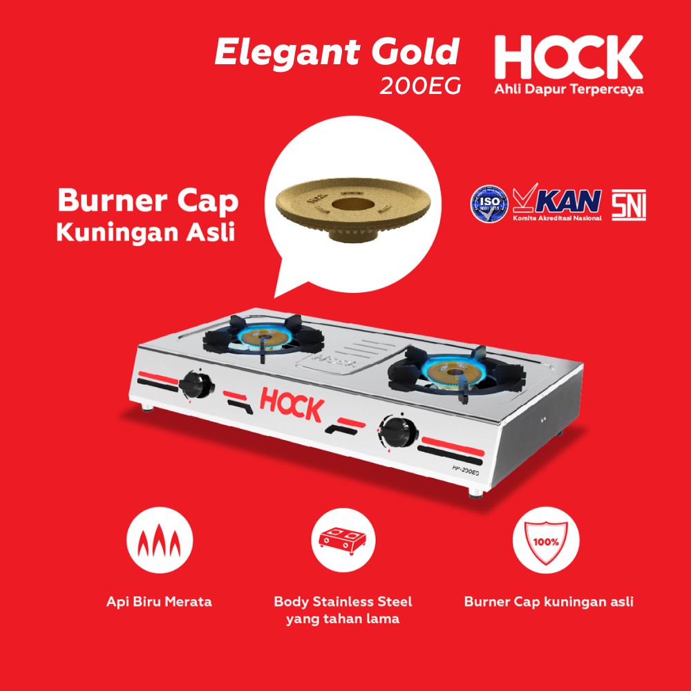 Jual Hock Kompor Gas Api Biru Tungku Stainless Steel Elegant Gold Hp Eg Shopee Indonesia