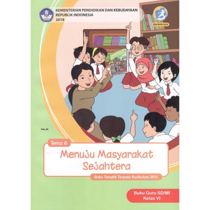 Jual Buku Guru Kelas 6 Sd Tema 6 Menuju Masyarakat Sejahtera Shopee