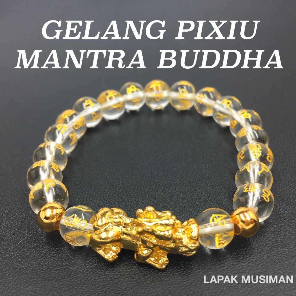 Jual Gelang Pria Wanita Batu Kristal Mantra Buddha Kombinasi Pixiu Shopee Indonesia 1442