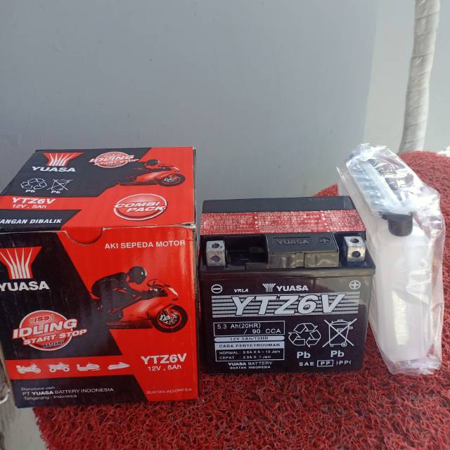 Jual AKI YUASA YTZ6V MF 12V 5Ah BARU!! | Shopee Indonesia