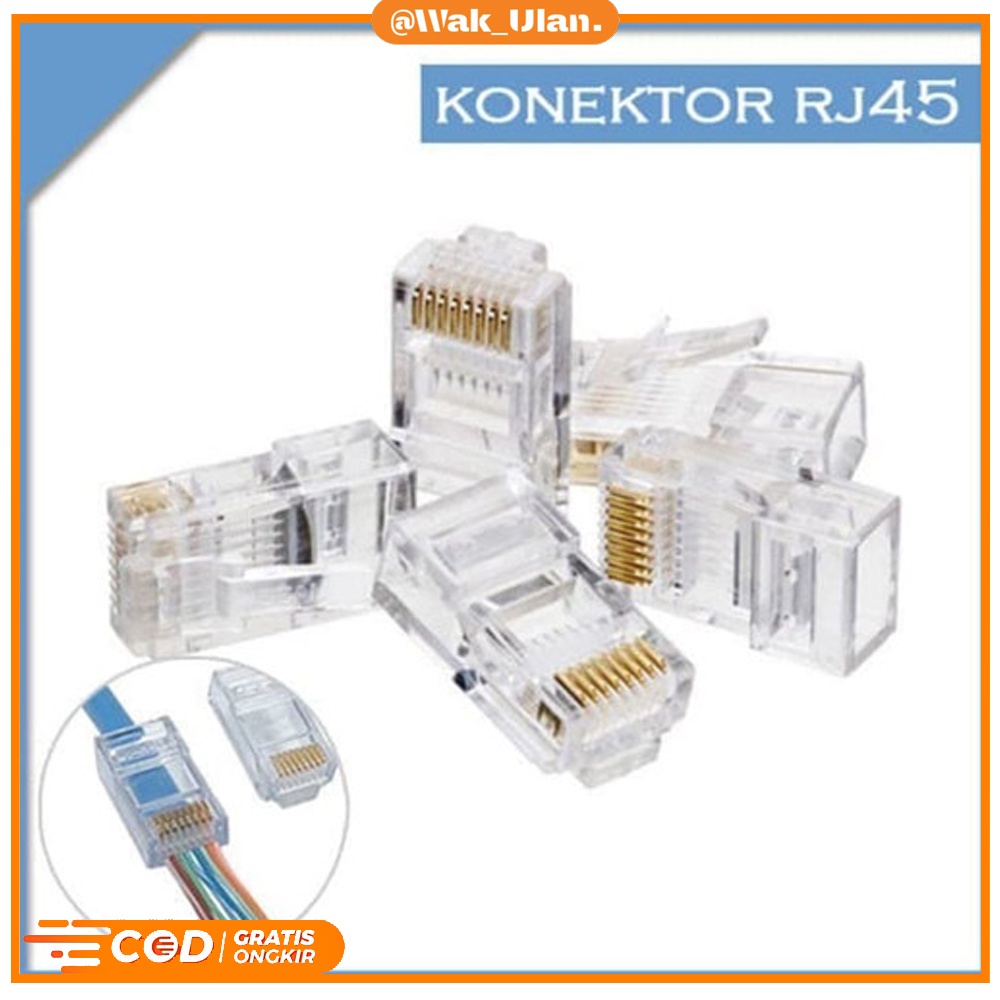Jual RJ45 RJ 45 CONNECTOR CONECTOR KONEKTOR JARINGAN ENTERNET INTERNET ...