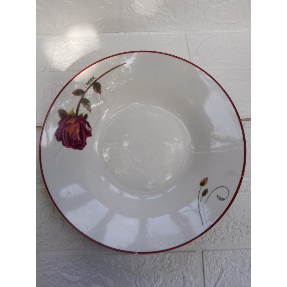 Jual (12pcs) piring makan keramik cekung carter 9 inch 23 cm motif ...