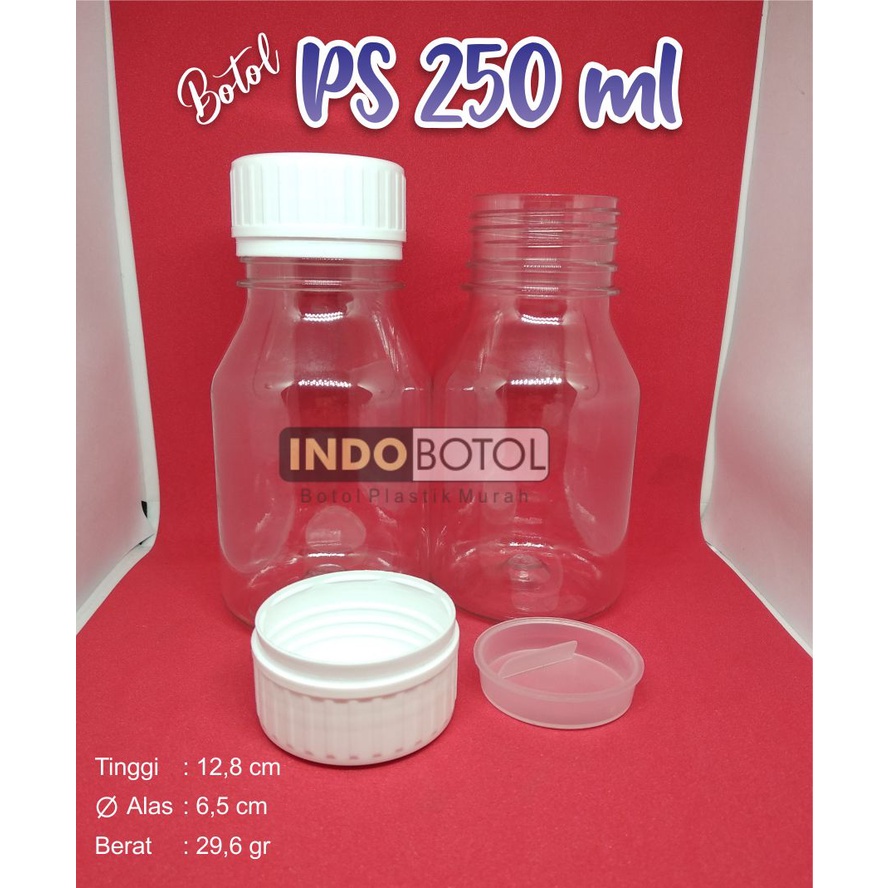 Jual Botol PS 250 mili Natural/Bening - isi 100 pcs | Shopee Indonesia
