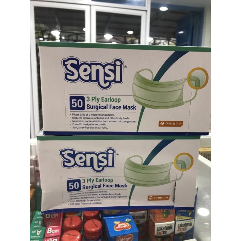 Jual MASKER SENSI 3PLY EARLOOP (ISI 50) | Shopee Indonesia