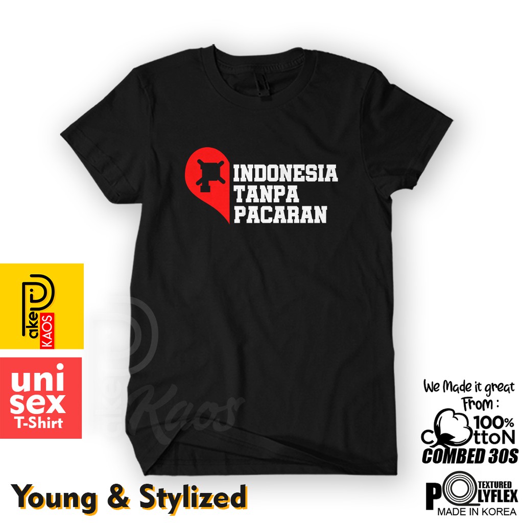 Jual Kaos Distro Indonesia Tanpa Pacaran Cotton Combed Unisex Terlaris /  Baju Tulisan Kata Kata Islami | Shopee Indonesia