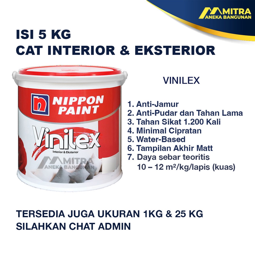 Jual Cat Tembok Eksterior Interior Nippon Paint Crater Black Np N A Vinilex Elastex