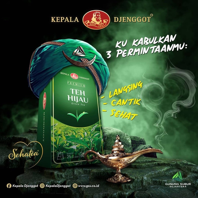 Jual Kepala Djenggot Green Tea Premium 60gr Shopee Indonesia