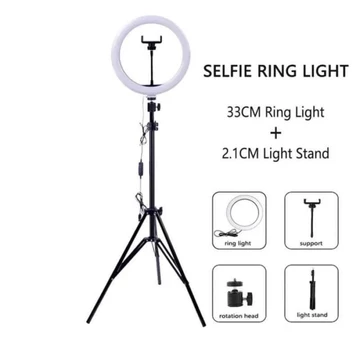 Ring Light Tripod 33 Cm Paket Komplit Vloger Make Up Live
