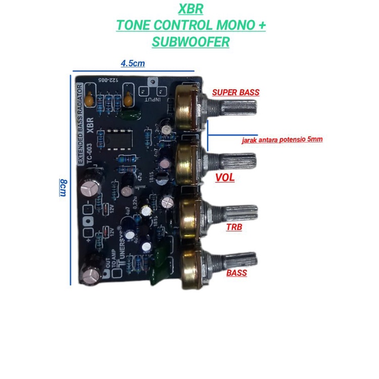 Jual KIT TONE CONTROL MONO + SUBWOOFER XBR TUNERSYS kit tc mono plus