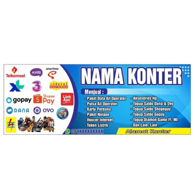 Jual SPANDUK KONTER PULSA ( Banner Pulsa ) | Shopee Indonesia