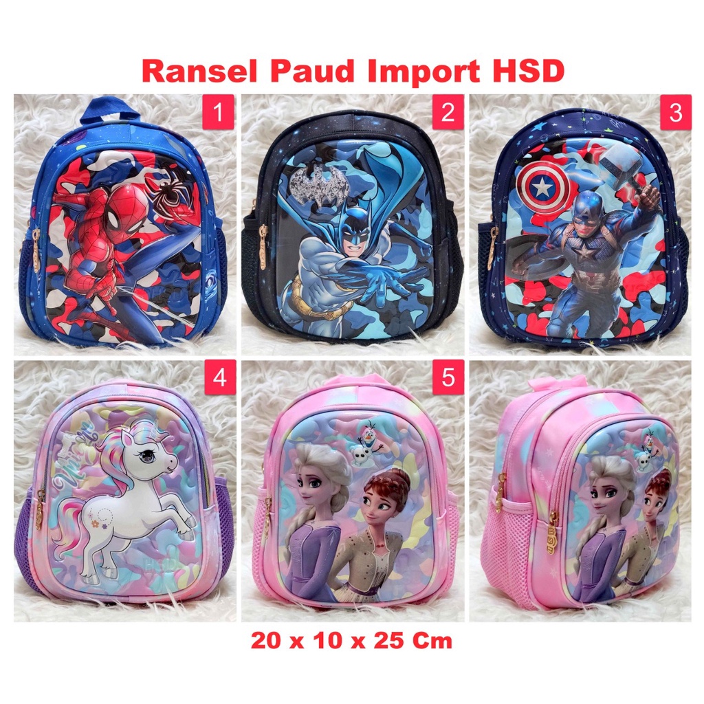 Jual Tas Ransel Sekolah Anak TK PG PAUD Playgroup 3D Unicorn Frozen 2 ...