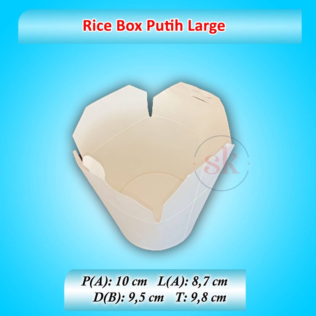 Jual Isi Paper Rice Box Rice Bowl Food Pail Putih Large Shopee