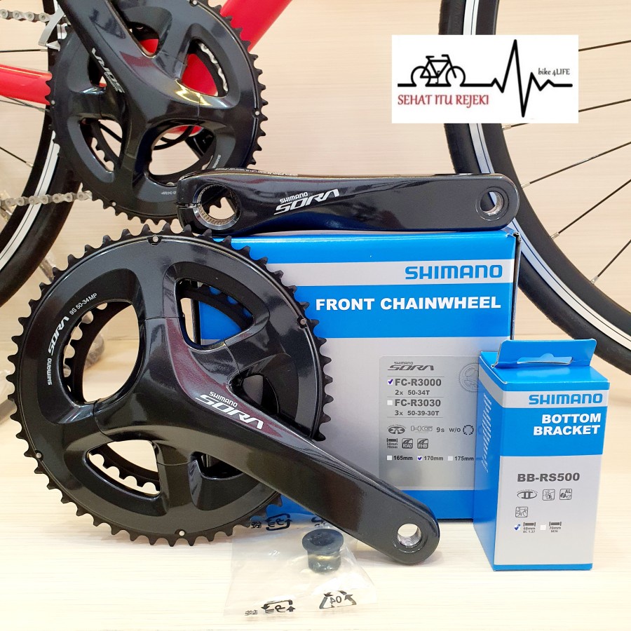 Shimano SORA R3000 50-34 170mm Shimano Sora R3000 Crankset Shimano