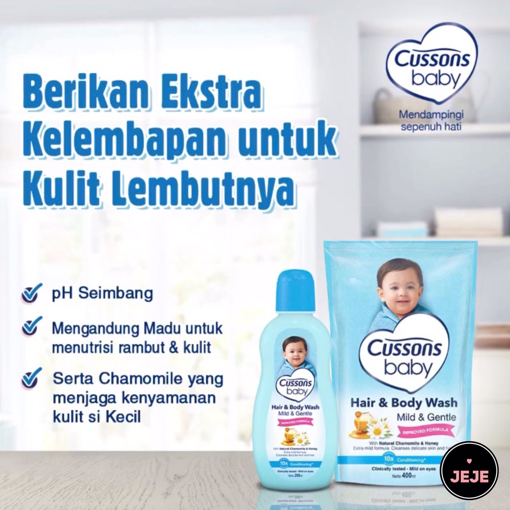 Jual Cussons Baby Hair & Body Wash 100+100ml / 400ml Refill | Mild ...