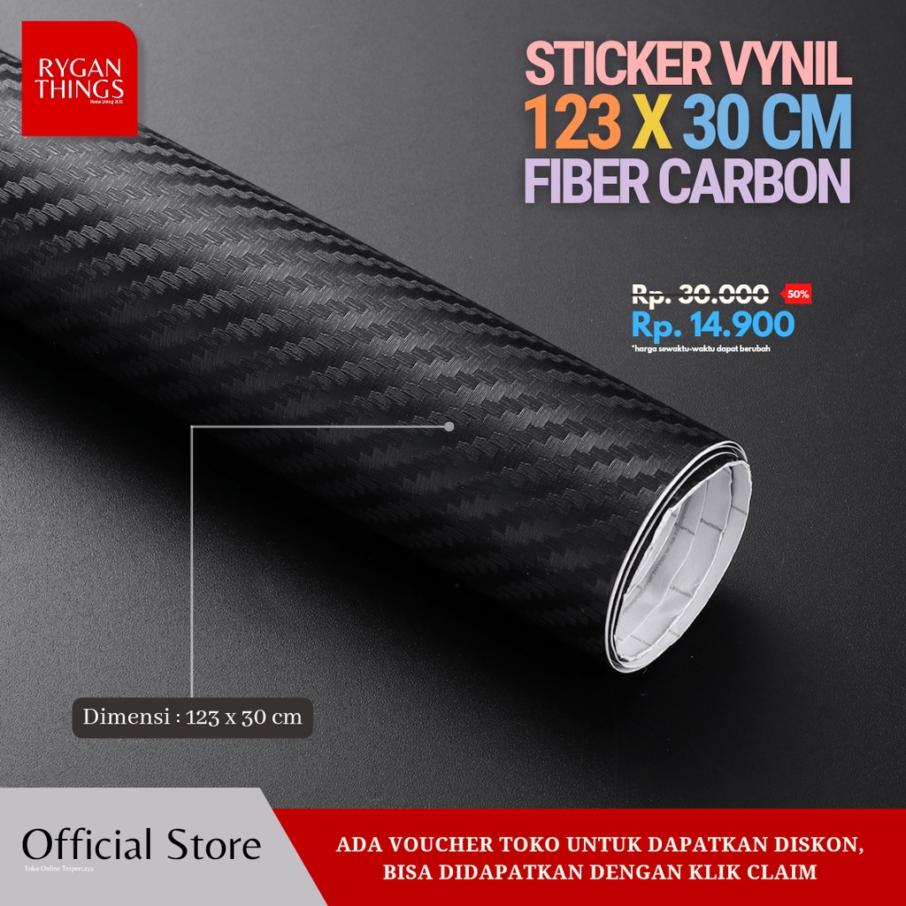 Jual Stiker Vinyl Carbon Fiber Mobil Car Wrap D X Cm Shopee