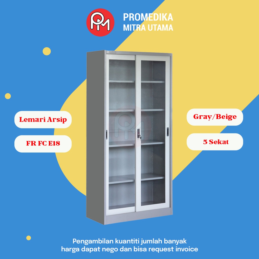 Jual Lemari Arsip Besi Sliding Kaca FR FC E18 | Shopee Indonesia
