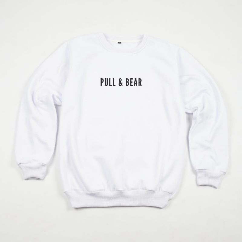 Crewneck PULL BEAR Abu misty Crewneck Pull n Bear Simple Pria Wanita  Sweatshirt Top Quality