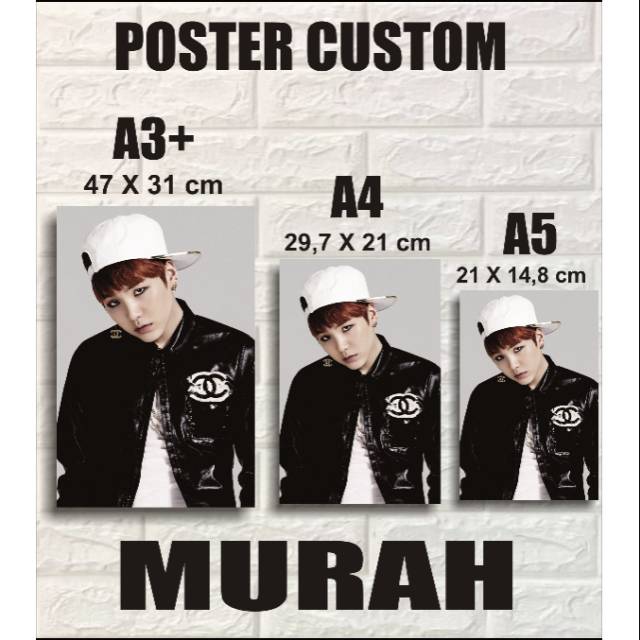 (TANPA PO)CETAK POSTER CUSTOM KPOP A3+ A4 & A5 Murah