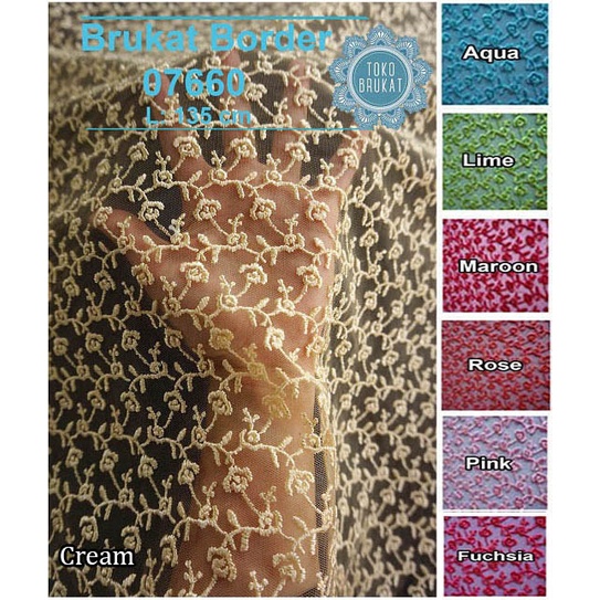 Jual Kain Brukat Premium / Kain Brokat - Border 07660 (Per 0,25 Meter ...