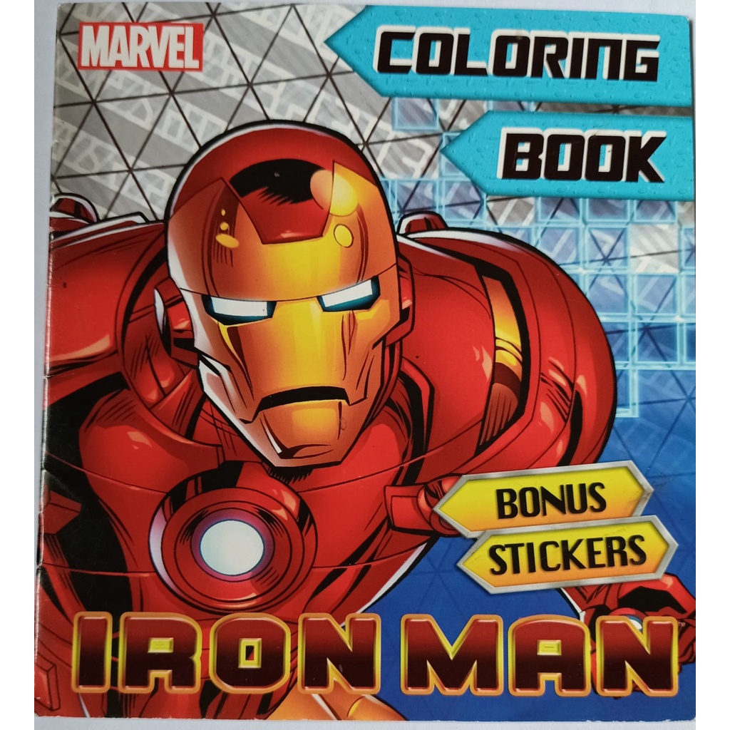 Jual Buku Mewarnai Coloring Book Marvel Iron Man + Bonus Stiker