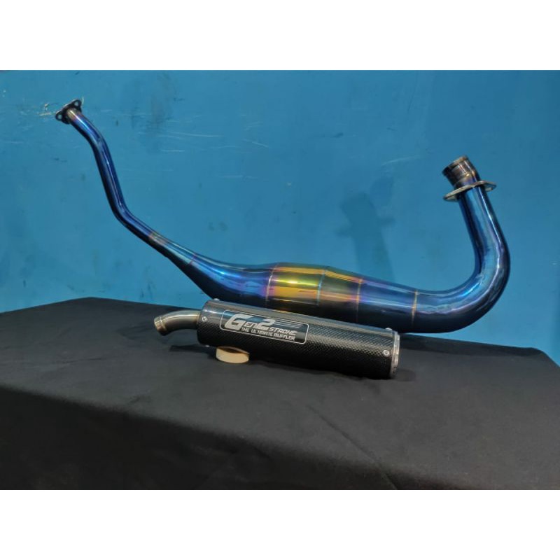 Jual KNALPOT NINJA R RR SS FULLSET STAINLESS BLUEMOON CARBON KEVLAR ...