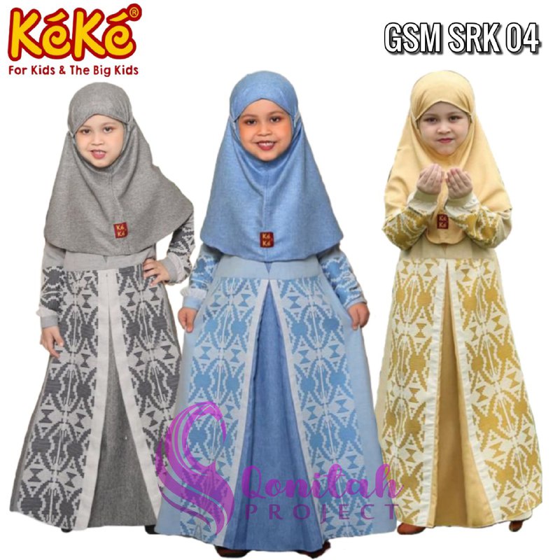 Jual Qonitah Project Gamis Anak GM SRK 04 Keke Busana Muslim Baju