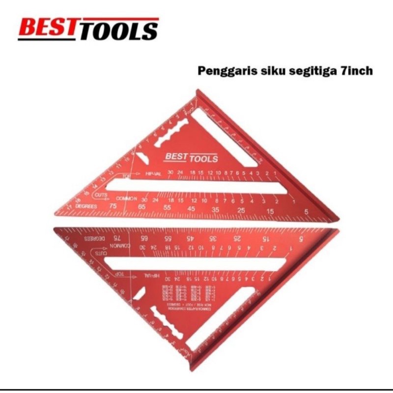 Jual Penggaris Segitiga Siku Merah 7 Inch Premium Speed Square Woodworking Shopee Indonesia