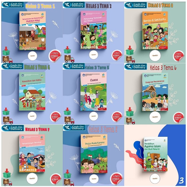 Jual Buku TEMATIK SD kelas 3 tema 1 2 3 4 5 6 7 8 PAI kurikulum 2013 ...