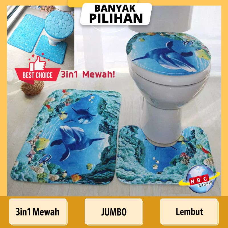 Jual Set Dekorasi Kamar Mandi Alas Cover Dudukan Closet Alas Keset