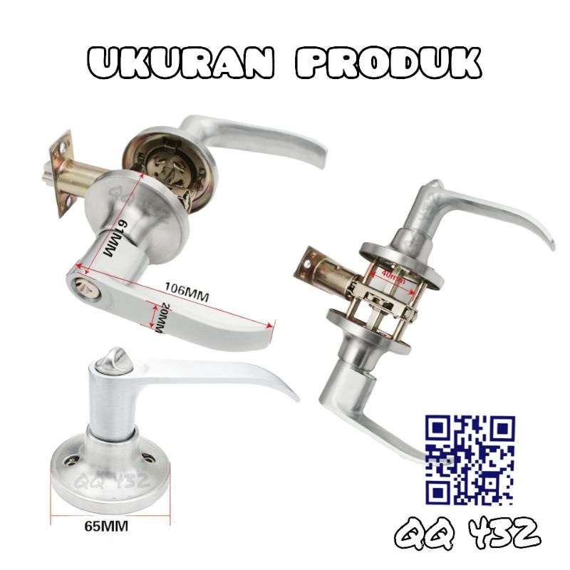 Jual [New Item] Kunci handle pintu kamar mandi pvc baja kayu model ...