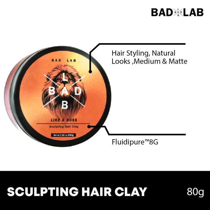 Jual PROMO BAD LAB Like A Boss Sculpting Hair Clay 80g Shopee Indonesia