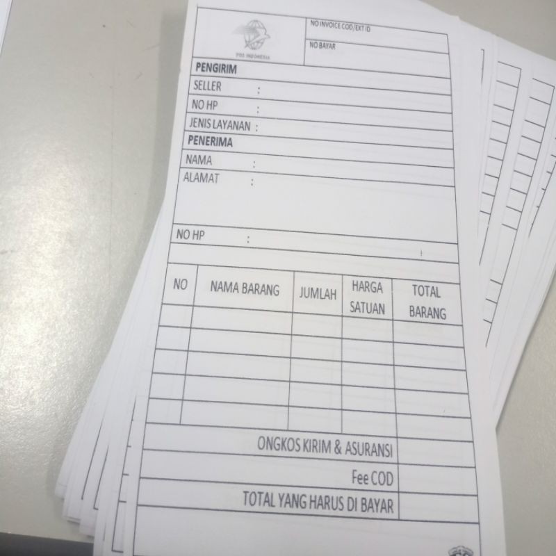 Jual invoice cod pos READY | Shopee Indonesia
