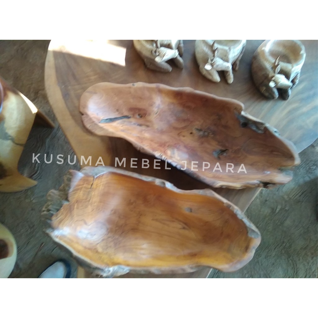 Jual Tempat Permen Makanan Ringan Kayu Jati Erosi - Panjang 50cm ...