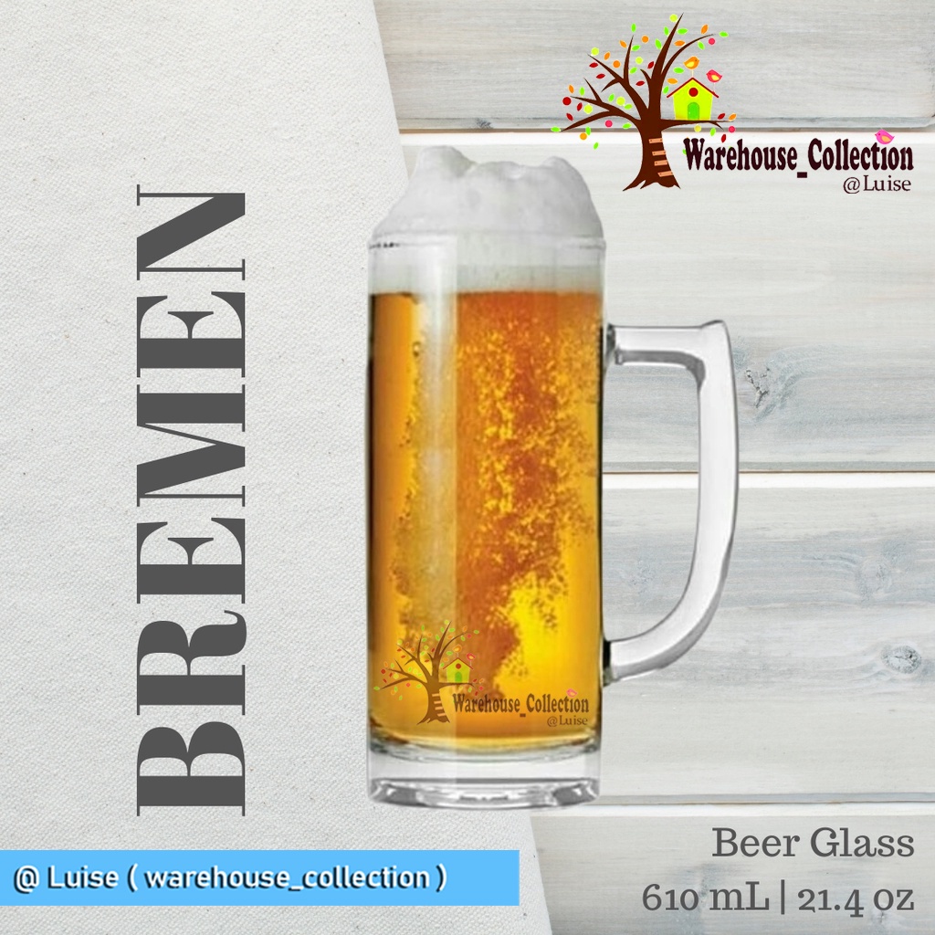 Jual Bremen Glass Beer Gelas Bir Gagang Gelas Mug Kaca Besar L Gelas Kaca Jumbo Shopee 8534