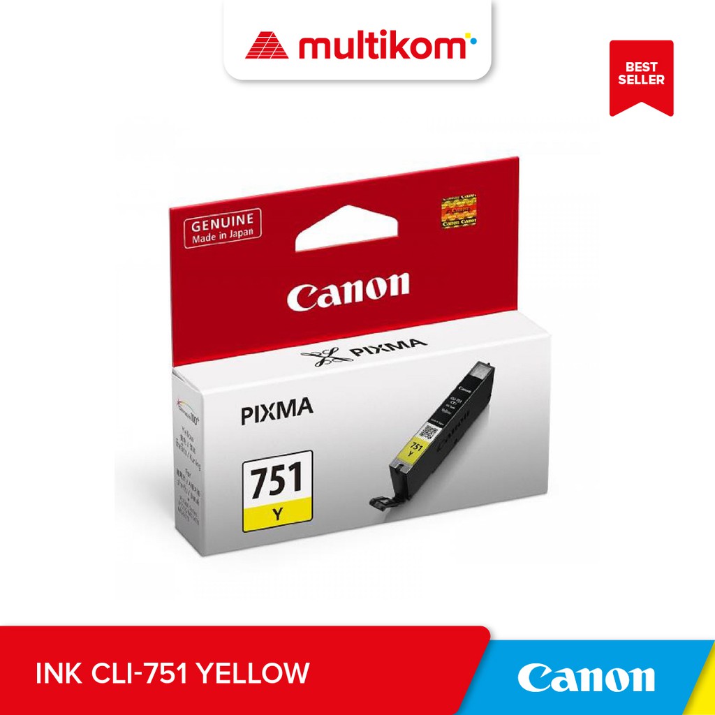 Jual TINTA CANON COLOR CLI 751 YELLOW INK ORIGINAL REFILL IP7270,MX927 ...