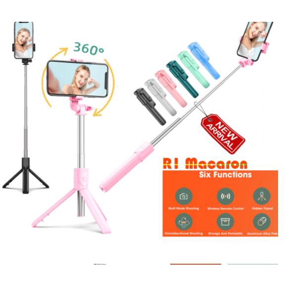 Jual R1 Tongsis Tripod Macaron Tripod Selfie Stick Remote Sutter ...