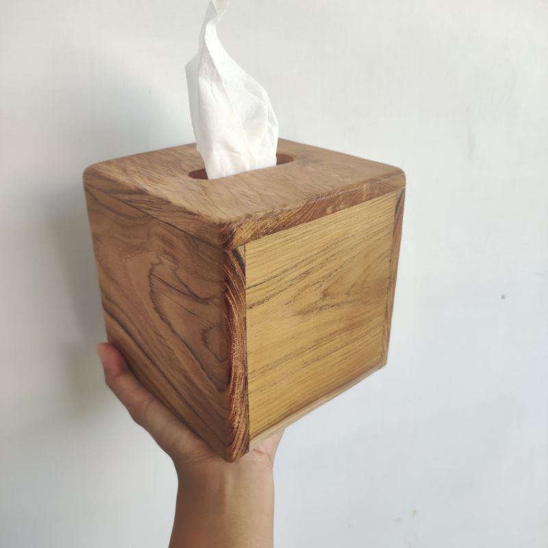 Jual Wd Kotak Tissue Kayu Jati Model Box 13 Cm Wadah Tissue Tempat Tissue Minimalis Vintage 