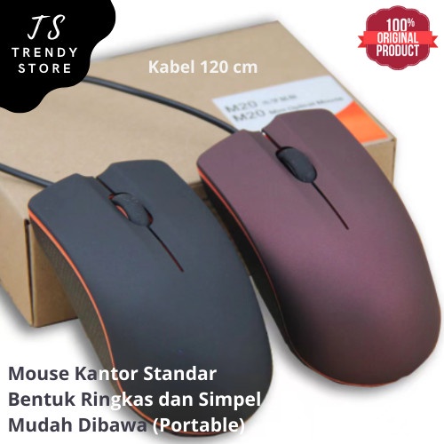 Jual Mouse USB M20 Optical Kabel Kantor Standar Portable Mini Mudah ...