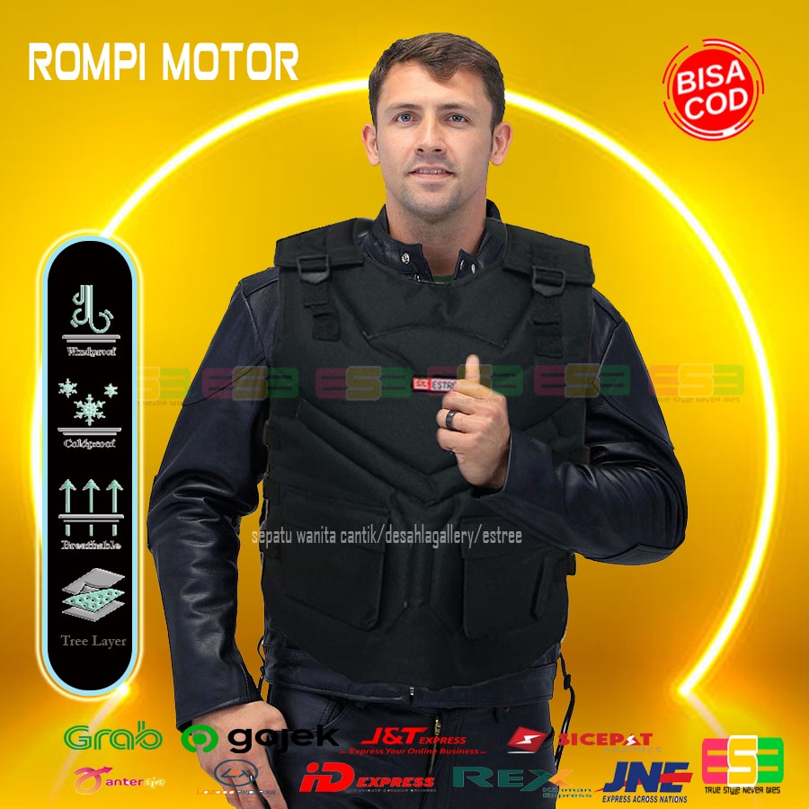 Jual rompi motor anti angin pelindung dada anti air pria wanit body ...