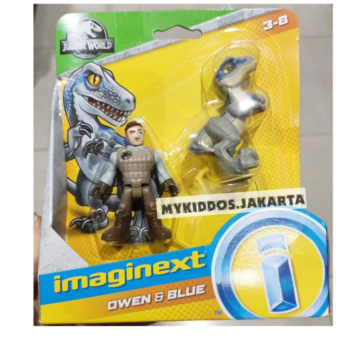 Jual Jurassic World Imaginext OWEN & BLUE Action Figure [Original