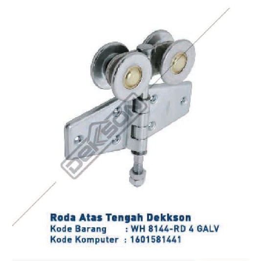 Jual RODA ATAS TENGAH DEKKSON WH 8144-RD 4 GALV Heavy Duty Top 4 Roda ...