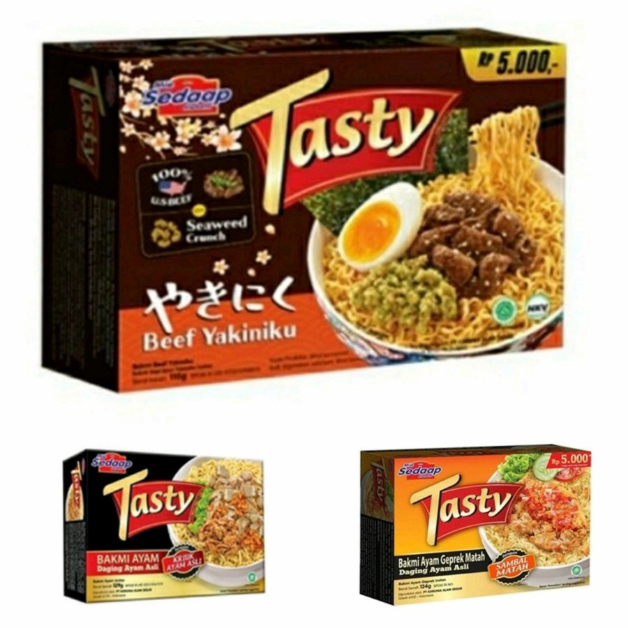 Jual Mie Sedaap Tasty Bakmi Ayam Original Geprek Matah Yakiniku