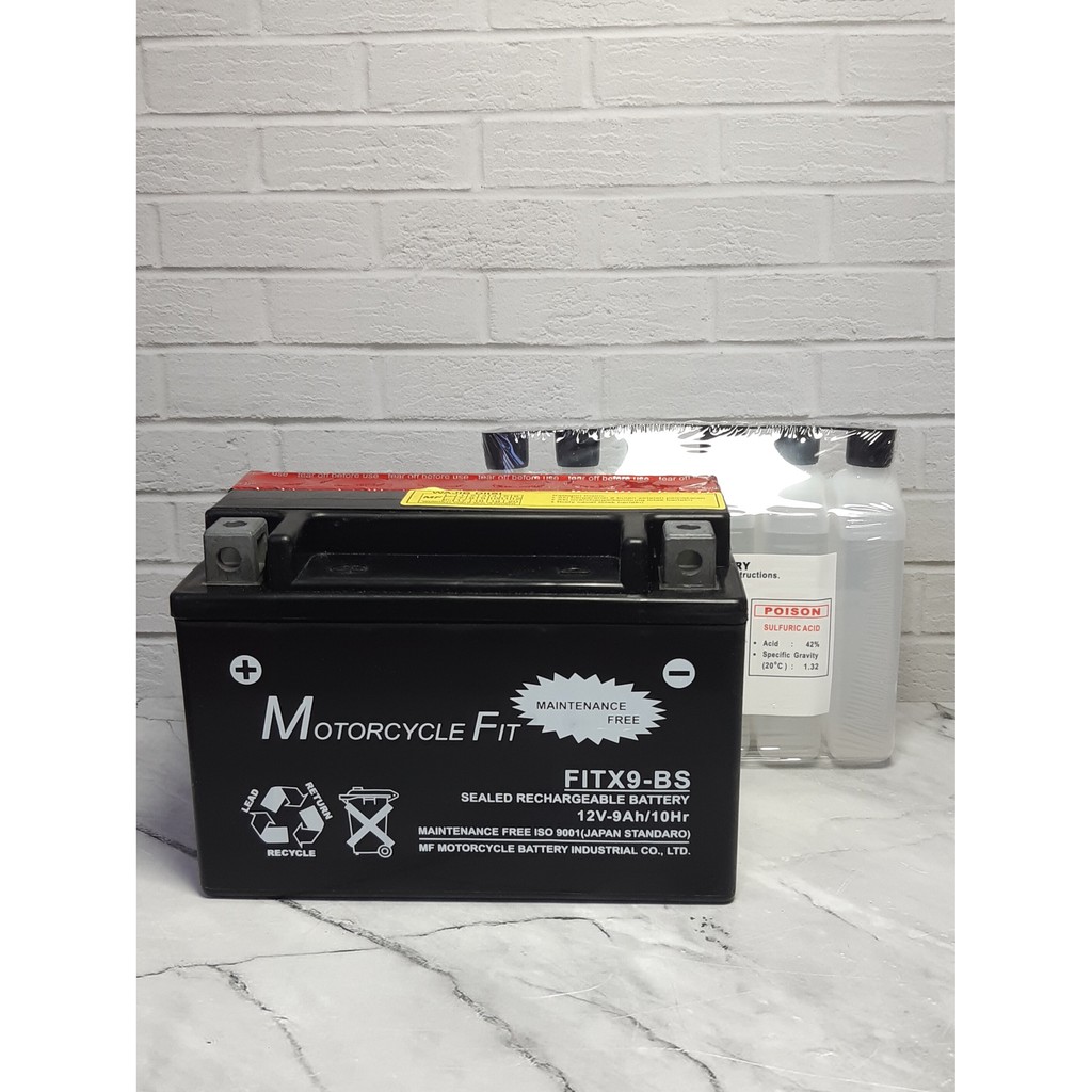 Jual AKI MOTOR NINJA 250 Z800 ER6 MF FITX9-BS/YTX-9BS 12V 9Ah AKI